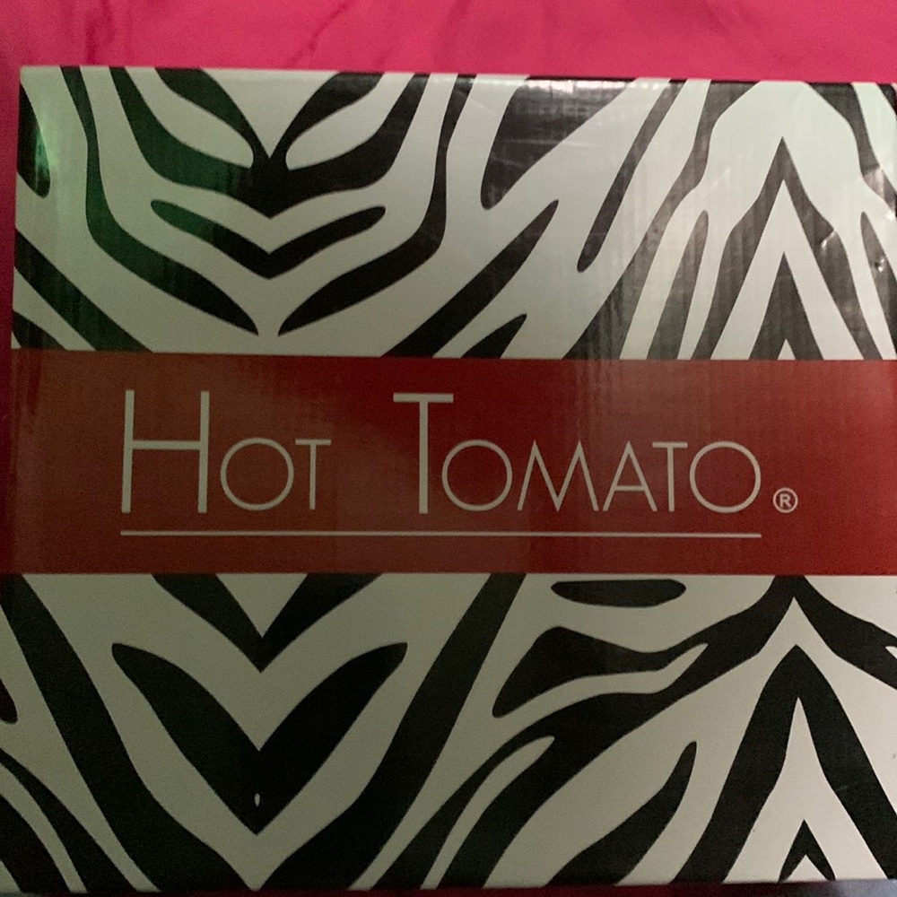 Hot tomato rose gold and clear heel boots